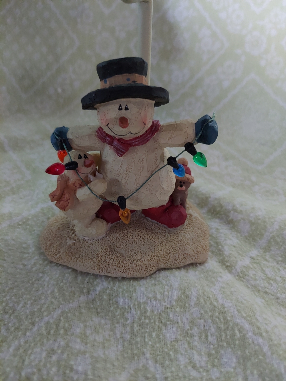 Holiday Snowman Figurine with Colorful Lights - Tea Lite